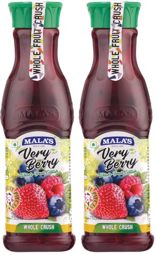 Image of Mala's Whole Fruit Crush Veriberry, 750 Millilitre (Pack of 2)