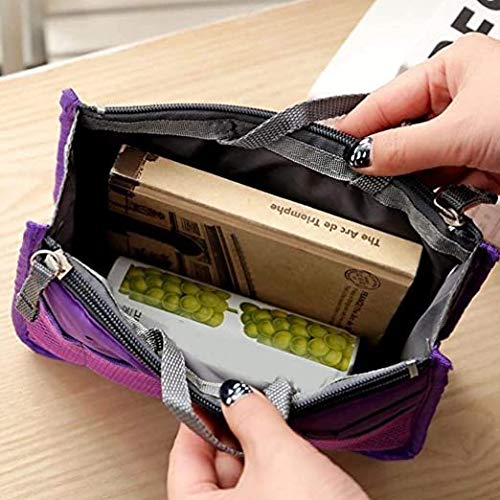 VARWANEO Double Zipper Handbag Travel Cosmetic Storage Bag Makeup Organizer - Thumbnail 4