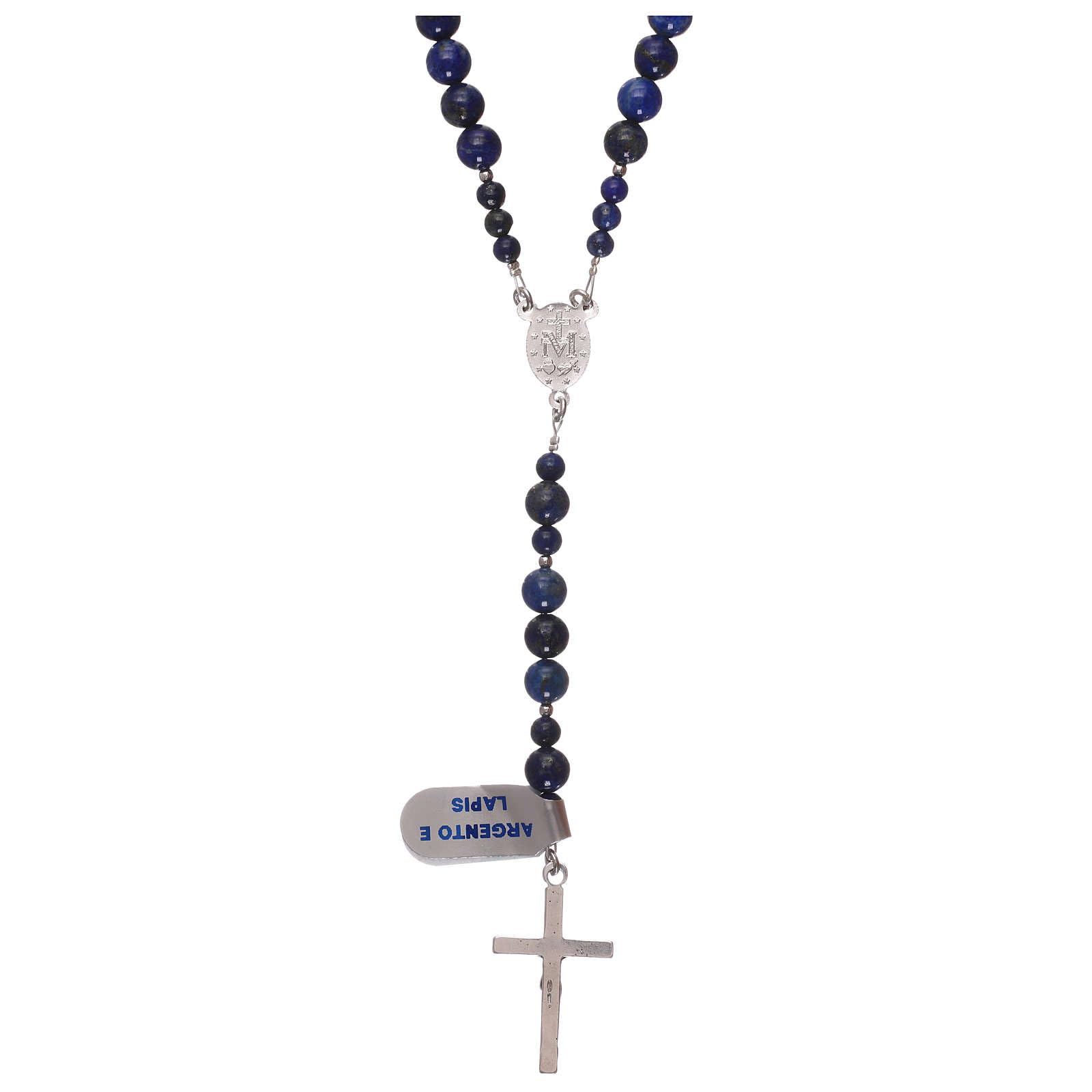 Holyart Rosarios de Plata: Rosario plata 925 y granos lapis