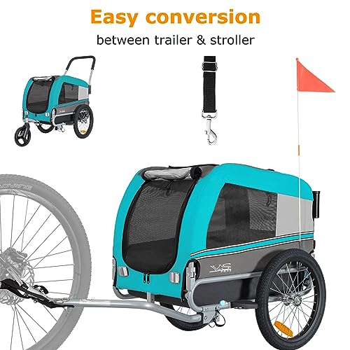Tiggo VS Pets Medium Hundeanhänger & Buggy 2in1 Fahrradanhänger Hundebuggy Jogger 80204 (BLAU)