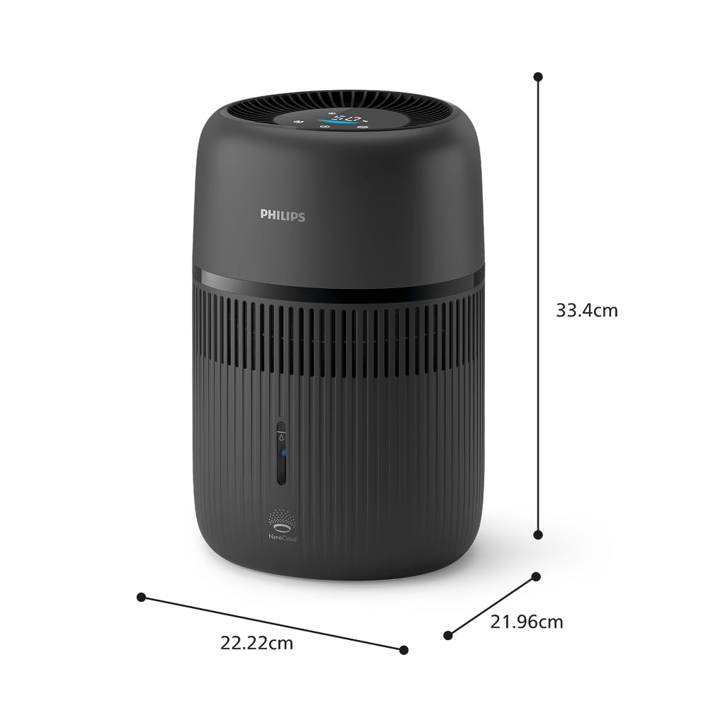 Philips Luftbefeuchter NanoCloud 5000 Serie, Schwarz, 4,5l, Räume bis 50m²
