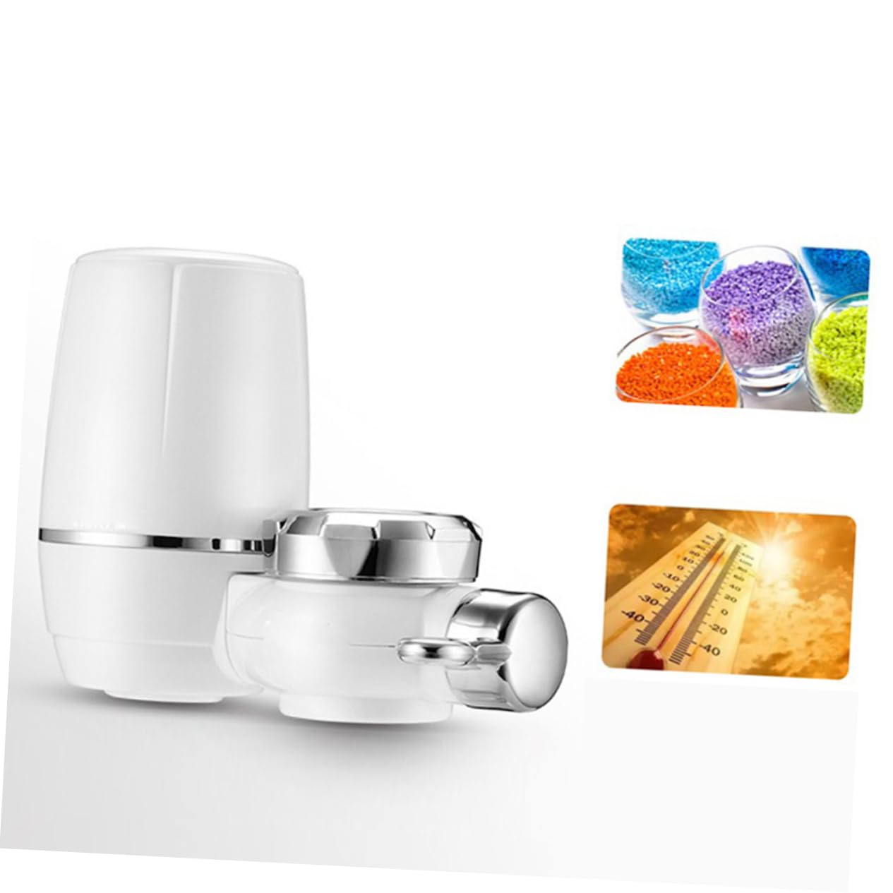 Purificatore per Rubinetto Cucina con Filtro Ceramico 2 Pezzi Bianco