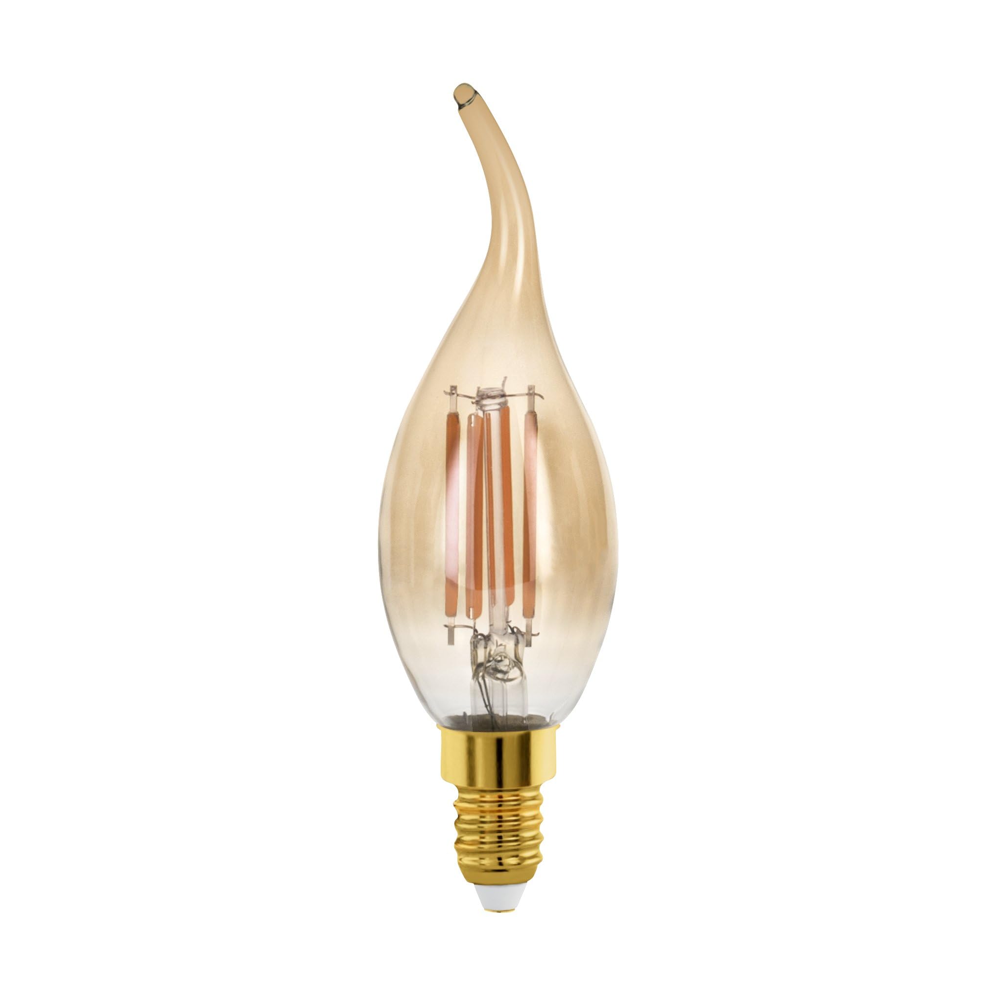 EGLO E14 LED Lampe Retro dimmbar, Golden Vintage Glühbirne in Kerzenform, Deko Leuchtmittel Kerze, 4 Watt (entspricht 28 Watt), 300 Lumen, warmweiß, 1700 K, Edison Birne CF35, Ø 3,5 cm
