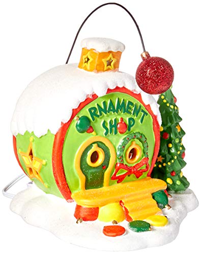 Department 56 Grinch Ville Ornament Shop Village Lit Building, Multicolor