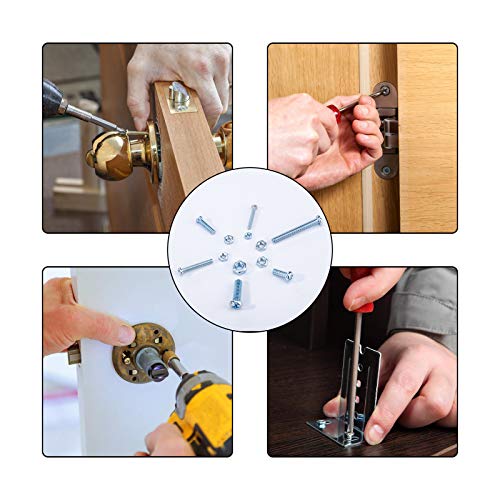 Maexxna 100pcs Nut & Bolt Assortment Sets, Metric Machine Screws Set, Philips&Slot Panhead, Zinc Planted M3 M4 M5 M6, 4 Kinds of Diameter and 6 Kinds of Length