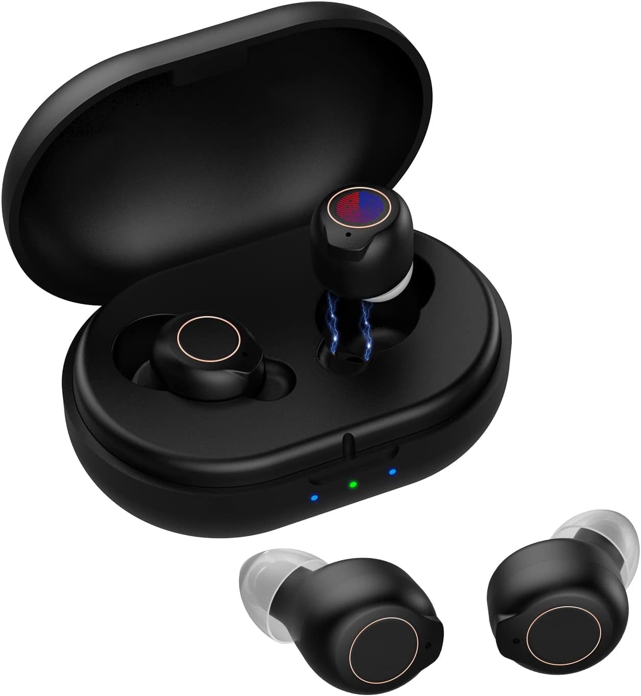 MUTOOG Invisible Hearing Aid with Noise Cancellation, Rechargeable Hearing Amplifier for Seniors, Black