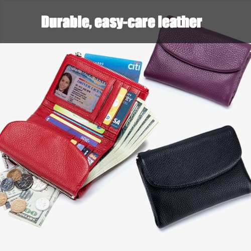 Joyfullygo Wallet, Unisex Pebble Leather Wallet, Leather Wallet with Money Clip for Coins and Cards, Small Compact Purse (1pc-g)4