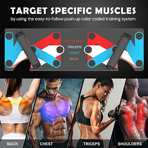 Solid Push Up Board, 15 In 1 Home Workout Equipment Multi-Functional Pushup Stands System Fitness Floor Chest Muscle Exercise Professional Equipment Burn Fat Strength Training Arm Men & Women Weights #TOP1