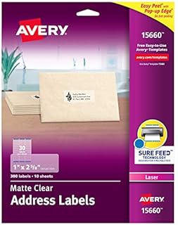 Avery Clear Easy Peel Address Labels for Laser Printers 1