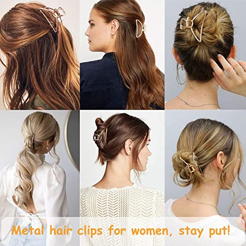 Vinbee Metal Hair Clips For Women Hair Claw Clips Medium For Thick Hair 3 Pack (Silver + Gold + Rose Gold) #TOP7