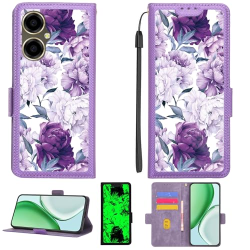 Kinetijy Case Compatible for Mobicel VX21 Phone Case Flip Cover [with Tempered Glass Screen Protector][RFID Blocking][Luminous Effect] PTZ-ZSH