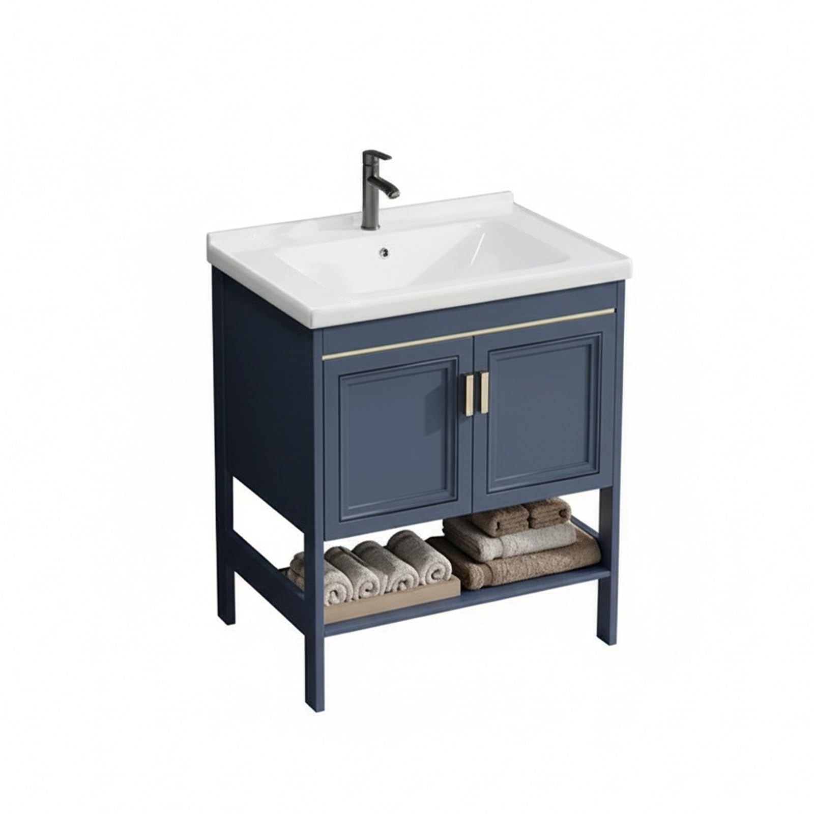 Mueble de baño con lavabo integrado de 60x40cm ideal para un WC pequeño y moderno