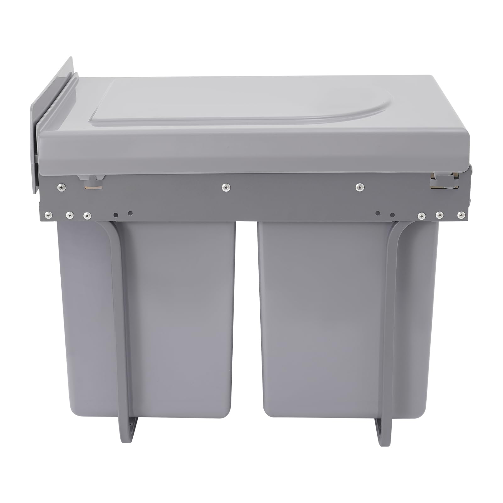 Cubo de basura de cocina, 40 L, reciclable, antideslizante, con 2 compartimentos, de separación de basura, para casas, restaurantes, cafeterías, 49 x 35 x 43 cm