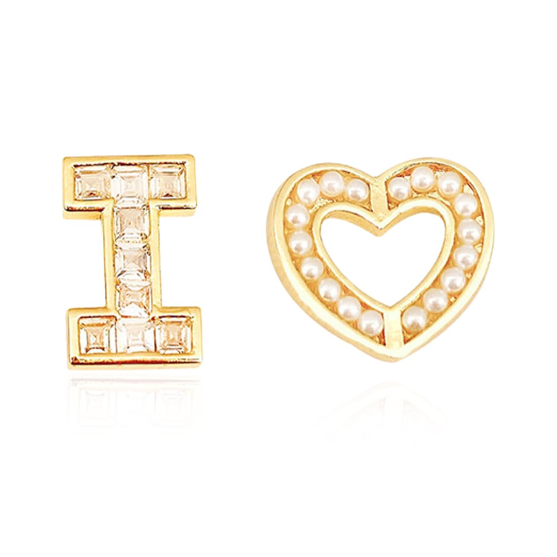 CUZYP1 Par De Pendientes Para Mujer, Pendientes, Pendientes Corazon，Pendientes De Tuerca De Circonita Cúbica De Cristal, Pendientes Asimétricos Dorados, Pendientes Para Mujer