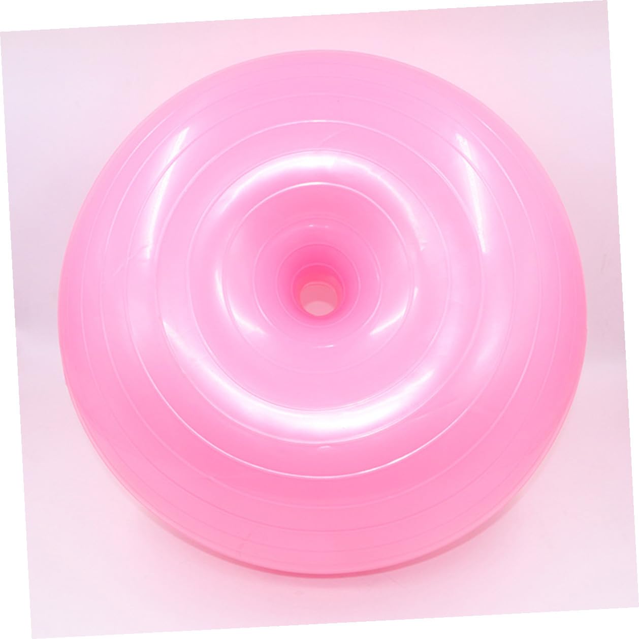 GARVALON Rosa Donut Gymnastikball aus PVC mit Luftpumpe für Balance | Anti Burst Design, Rutschfeste Oberfläche, für Training und Stabilität