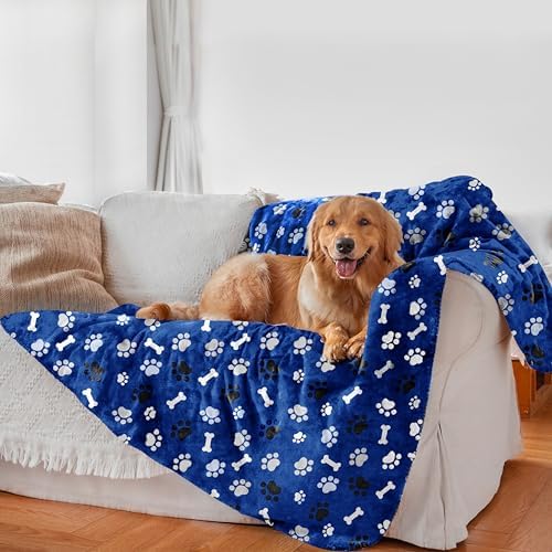 Dog Blanket Paw Bone Pattern - Washable Flannel Sofa Cover
