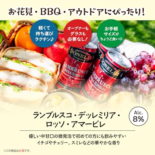 Donelli ランブルスコ・デッレミリア・ロッソ・アマービレ 200ml缶×12本