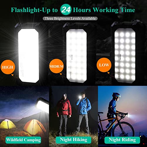 Two Packs Of 20,000Mah Pd 18W Fast Solar Charger With Foldable Panels, High Capacity Solar Power Bank External Backup Battery Charger Portable (W12Pro-Orange&Black) #TOP6