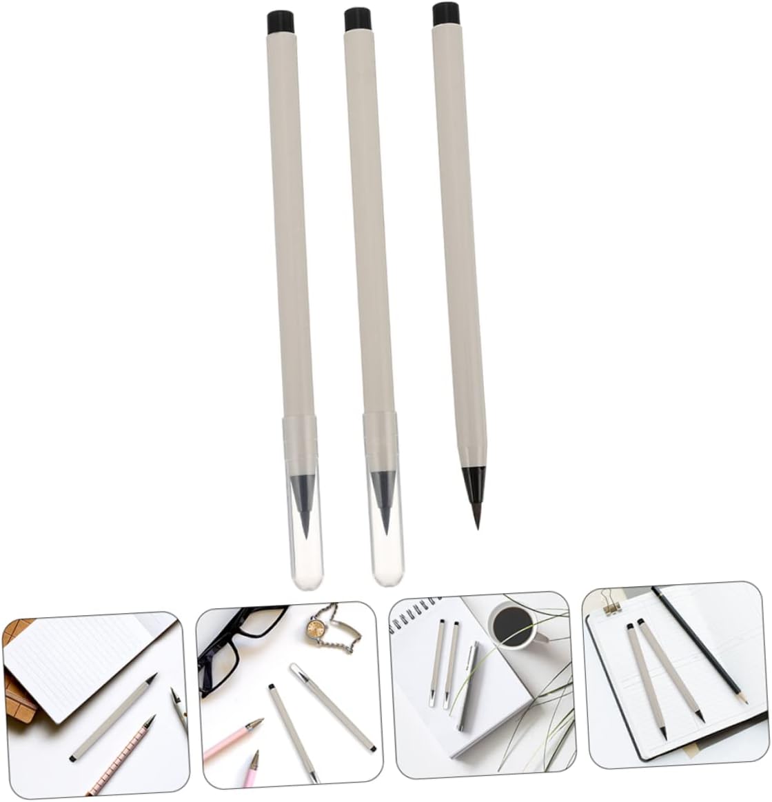 DOITOOL 2sets 4pcs Sumi Brush Pens Refillable Writing Brushes for Calligraphy Painting Smooth Ink Flow for School Office Home Use Innovative Design 4pcs*2