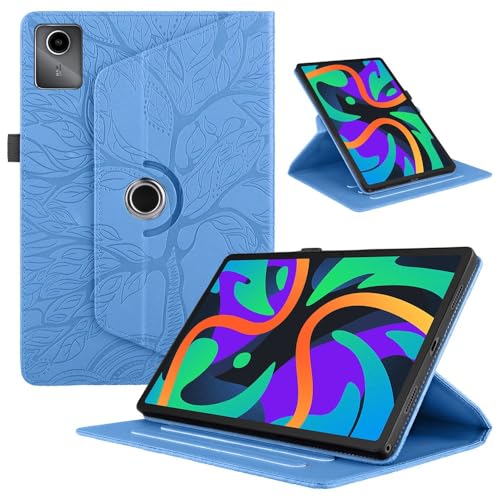 Étui antichoc rotatif Lenovo Idea Tab Plus TB361FU bleu en cuir