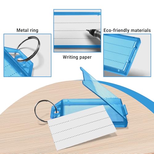 30 Stück Schlüsselanhänger Beschriftbar, 8 Farben Schlüsselschilder, Schlüsselanhänger zum Beschriften für Schlüsseln, Haustieren, Gepäckstücke (Stil 1)