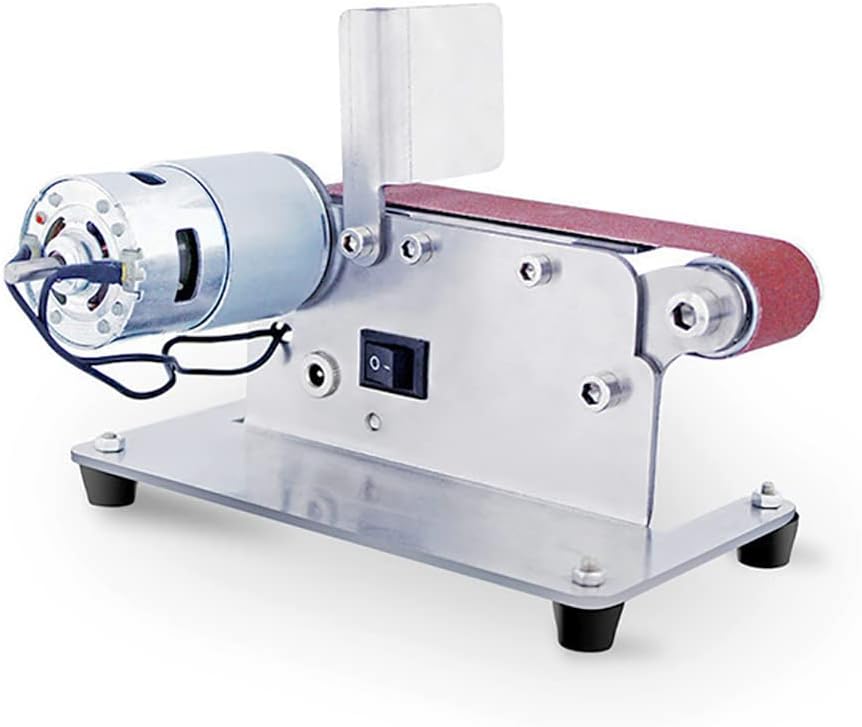 Bench Grinders Mini Belt Sander Grinder Jewelry Rock Polishing Grinding Machine Multifunction Electric Belt Grinder Kits for Home DIY(30mm)