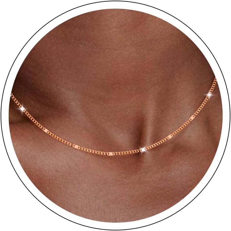 Carffordo 925 Sterling Silver Necklace Silver Chain Necklace for Women Cuban Link Chain 16K Gold Plated Chain Simple Dainty Necklace for Women Waterproof Trendy Jewelry Gift