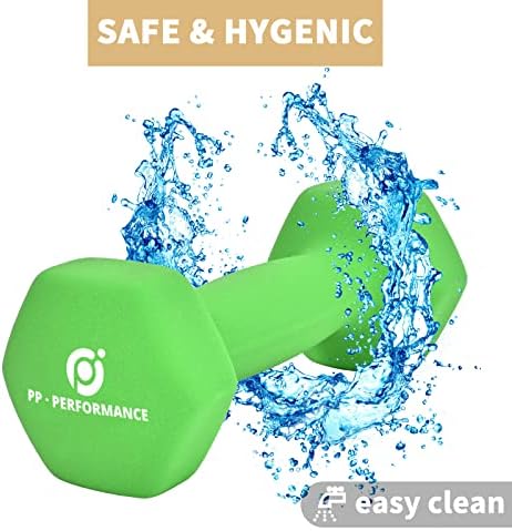 PP PERFORMANCE Neoprene Dumbbell Hand Weights for Women Men Arm Pilates Dumbbell Set