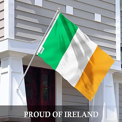FLAGBURG Ireland Flag 3x5 FT, Irish Flags with Sewn Stripes (Not Print), Canvas Header & Brass Grommets, Vivid Color, Triple Stitching, 100% High-Grade Nylon for All-Weather Outdoor Display