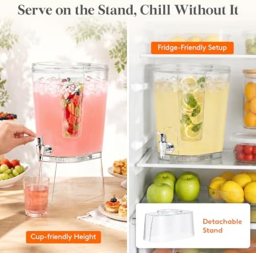 Lifewit 2 Gal Drink Dispenser with Fruit Infuser & Leak-Proof Spigot, 2 Pcs — view 12