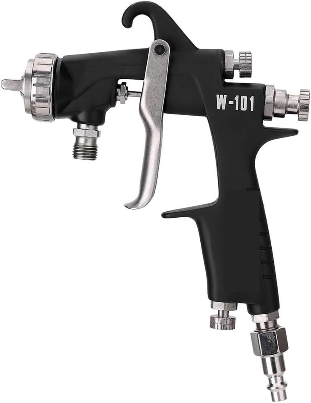 Paint Sprayer Pressure Feed Spray Gun,Car Repair Paint Gun 1.0mm Nozzle Size Black(Nozzle Size:0.8mm)