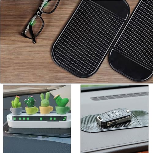 2 Stück Auto Armaturenbrett Anti Rutsch Matten,Antirutschmatte Anti Rutsch Matte,Silikon-Fixiermatte,Waschbare Silikon Gel Auto Innenmatte zum Halten von Handy Schlüssel Sonnenbrille Münzen-140×80mm
