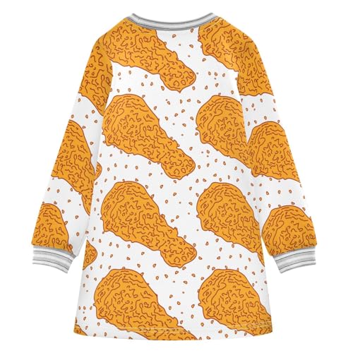 Chicken Fried Girls Dresses Long Sleeve Sweatshirt Dress for Girls Winter Toddler Casual A Line Dresses Size 2-8T2
