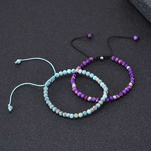 Image of Women Boho Wrap Bracelet,Handmade Natural Stone Crystal Emperor Beads Heart Bracelet, Fashion Bohemian Jewelry Gift for Women