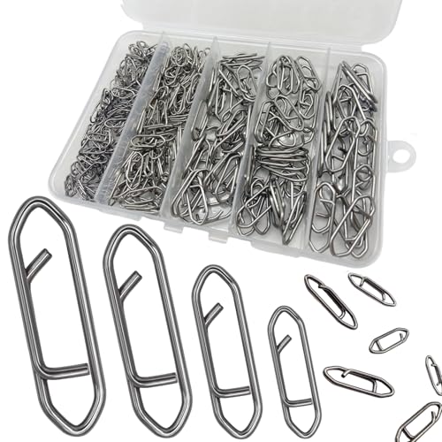 DAMIDEL 280Pcs/Box Stainless Steel Fishing Power Speed Clips (SS:100Pcs