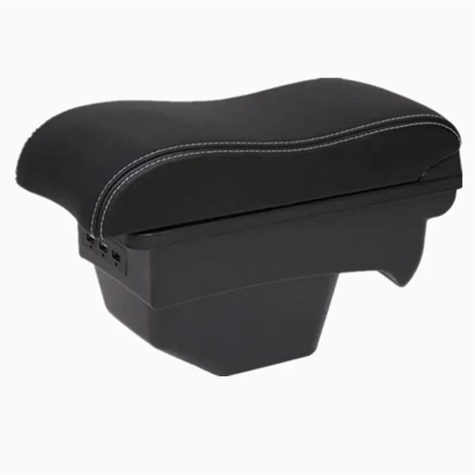 NMJLQW Storage Rack Car Interior Accessories Center Console Storage Box Multifunctional Armrest Storage Box For Citroen C4(A5 style leather 3USB)