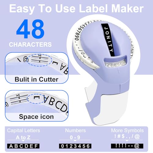 Étiqueteuse à embosser JONITY violette avec 5 rubans adhésifs 3D