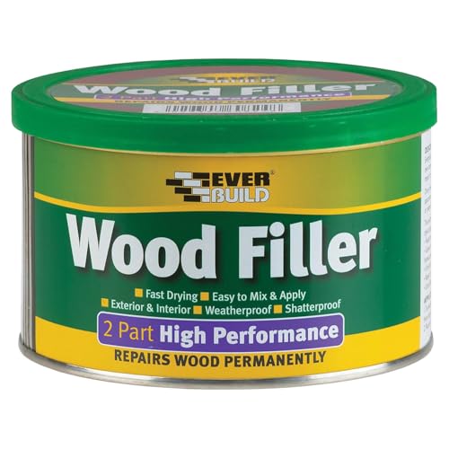 Everbuild 2-Part High Performance Wood Filler Fast Drying Weatherproof Easy to Mix and Apply Pine 500g