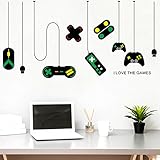 I Love The Games Wall Decal,Gaming Controller Joystick Wall Stickers Decor,Games Removable Vinyl Art Mural Decals for Boys Kids Men Playroom Bedroom Living Room Show Window