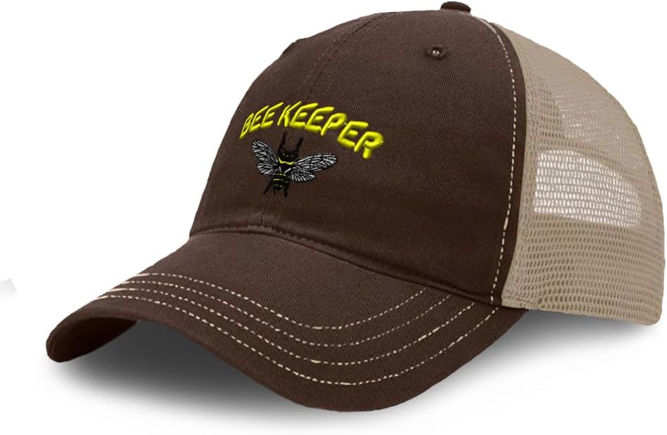 Custom Richardson Soft Mesh Cap Hat Embroidered Bee Keeper Honey Farmer Bees Embroidery Cotton