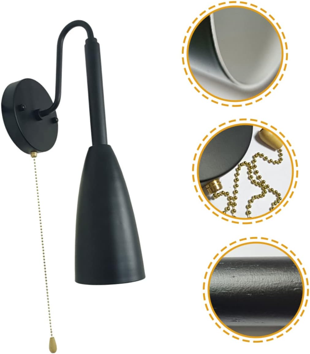 ABOOFAN Pull Chain Wall Light Fixture Wall Mounted Socket Sconce Lamp Holder for Office