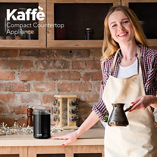 Kaffe Coffee Grinder Electric Spice Grinder w/Cleaning Brush, Easy On
