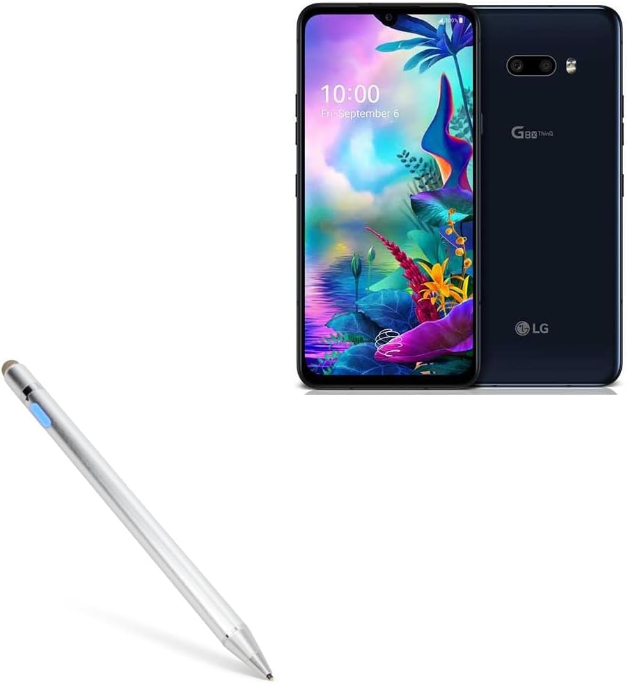 BoxWave Stylus Pen Compatible with LG G8X ThinQ - AccuPoint Active Stylus, Electronic Stylus with Ultra Fine Tip - Metallic Silver