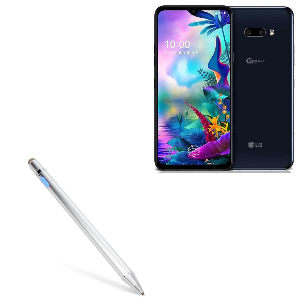 BoxWave Stylus Pen Compatible with LG G8X ThinQ - AccuPoint Active Stylus, Electronic Stylus with Ultra Fine Tip for LG G8X ThinQ - Metallic Silver
