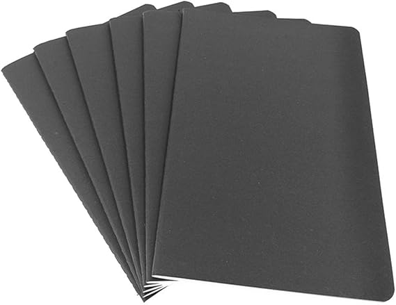 ALIMITOPIA Pocket Notebook 6 pack Black Softcover Thread-bound Small Notebook Journal Diary Memo NotePad,A6 Size(4X5.5),30 sheets(Ruled Pages)