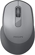 フィリップス PHILIPS ワイヤレスマウス USB2.4GHz/Bluetooth 光学式 右利き 人間工学設計 静音ボタン 節電モードあり SPK7448 (グレー)