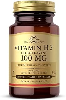 Solgar Vitamin B2 (Riboflavin) 100mg, 100 Vegetable Capsules - Energy Metabolism, Healthy Nervous System - Non-GMO, Vegan,...