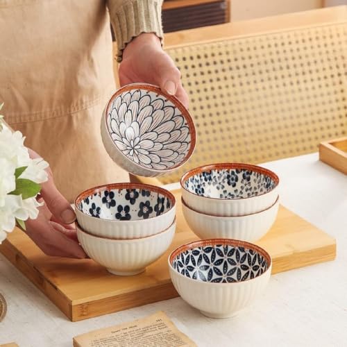 Image of Ceramic Dinner Plates Set of 2, 8 Inch Porcelain Salad Dessert Round Plates, Microwave, Oven and Dishwasher Safe, Kitchen Plates, Serving Dishes Plates (1 Plate 2 Bowl Drop Print, 1)