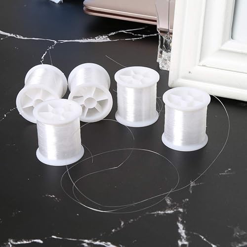 Miniatura 5 de 328.1 ftrollo de hilo de coser transparente transparente hilo invisible nylon monofilamento línea para joyería rebordear acolchado costura
