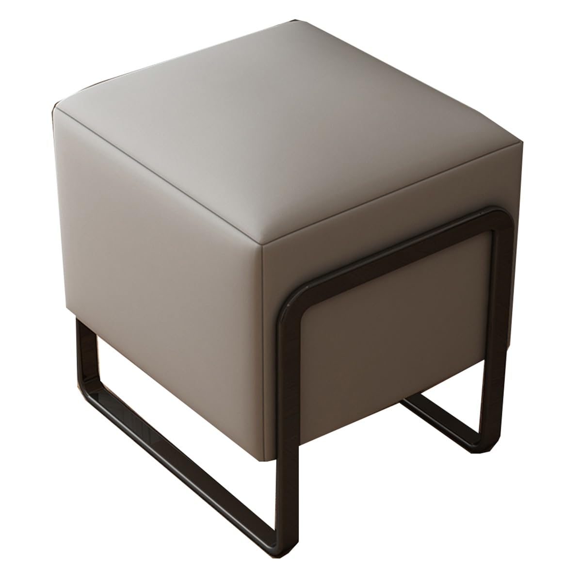 Banc pour Canapé en Cuir de Qualité Supérieure, Repose-Pieds Gris Chic